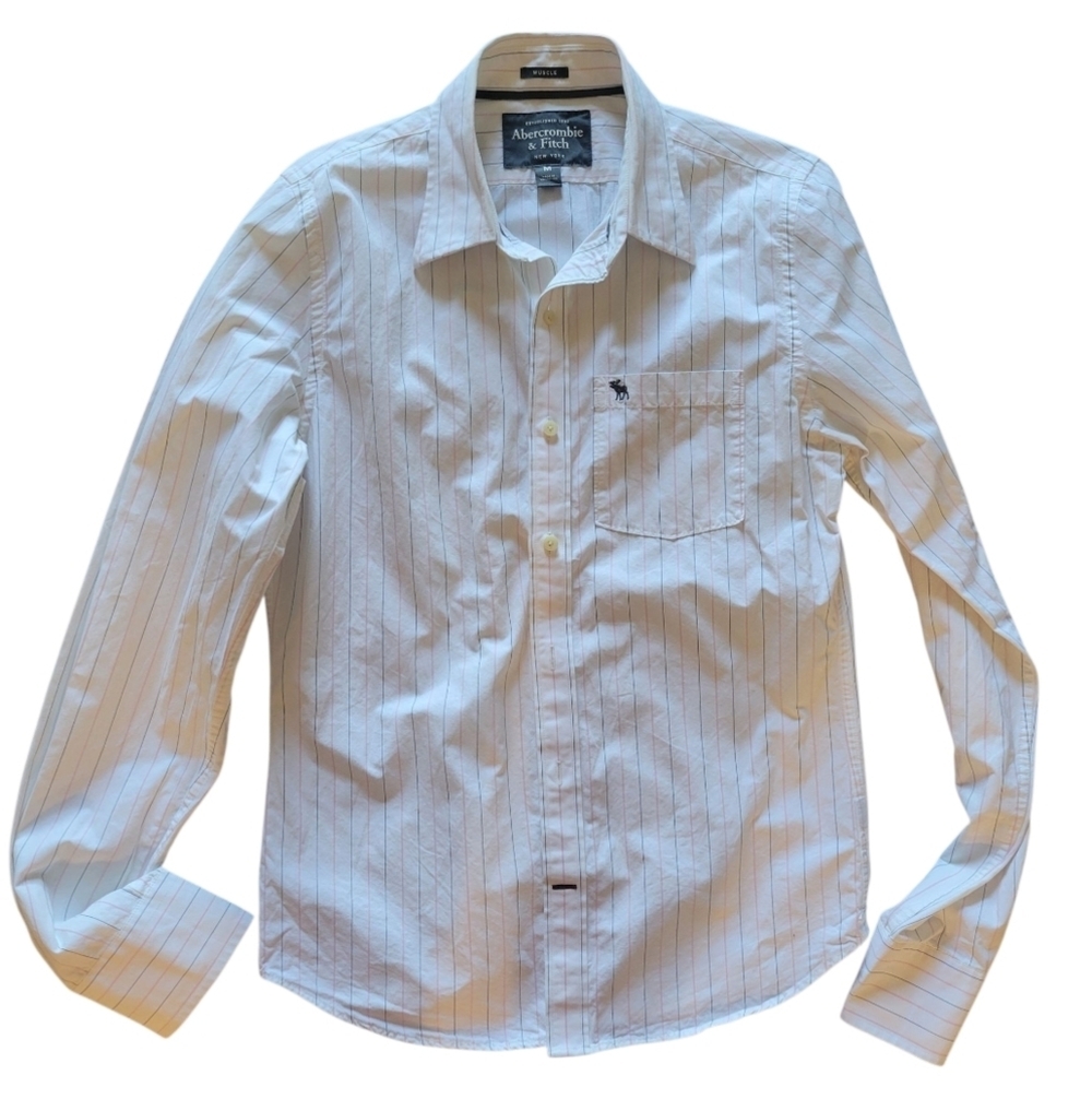 Abercrombie & Fitch Striped Men's Shirt Size M - Picture 3 of 7